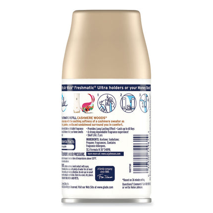 Automatic Air Freshener, Cashmere Woods, 6.2 oz, 4/Carton