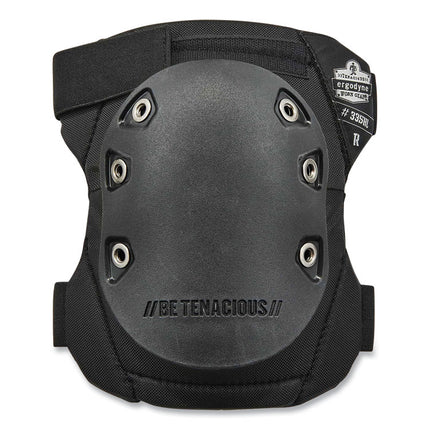 ProFlex 335HL Slip-Resistant Black Rubber Cap Knee Pads, Hook and Loop Closure, Pair