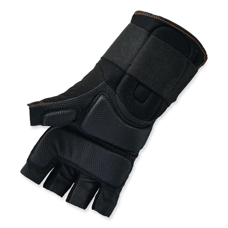 ProFlex 910 Half-Finger Impact Gloves + Wrist Support, Black, Small, Pair