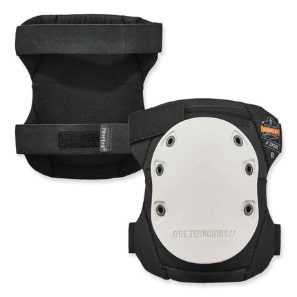 ProFlex 315HL Abrasion-Resistant Knee Pad, Long Textured White Hard Cap, Hook and Loop Closure, Pair