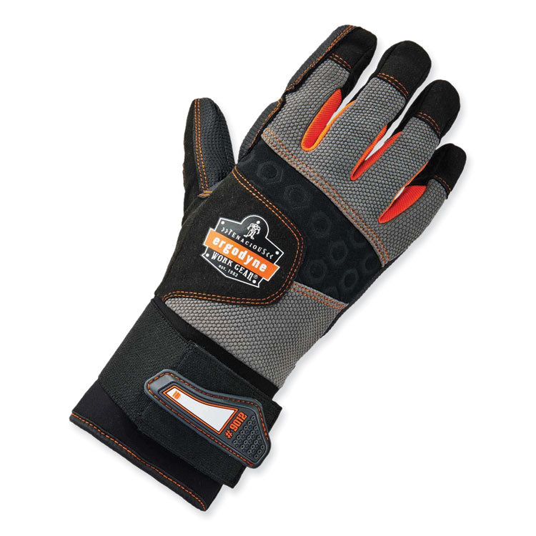 ProFlex 9012 Certified AV Gloves + Wrist Support, Black, Large, Pair