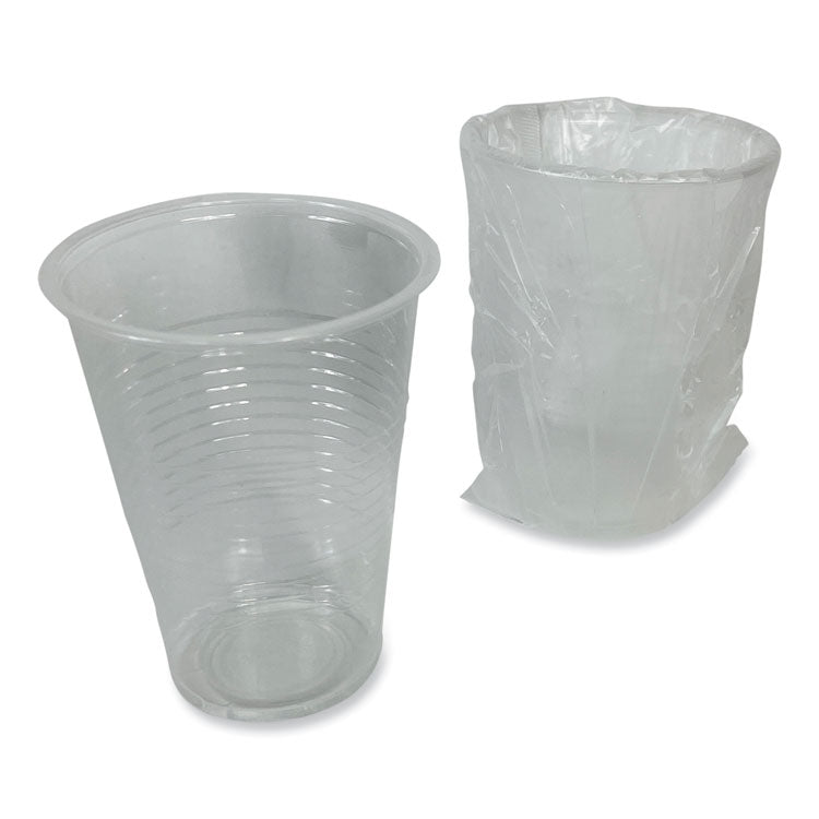 Translucent Plastic Cold Cups, Individually Wrapped, 9 oz, 1,000/Carton