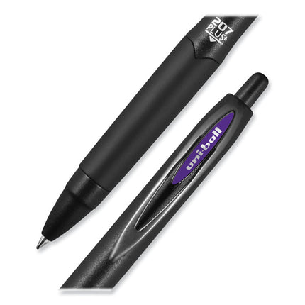 207 Plus+ Gel Pen, Retractable, Medium 0.7 mm, Assorted Inspirational Ink Colors, Black Barrel, 6/Pack