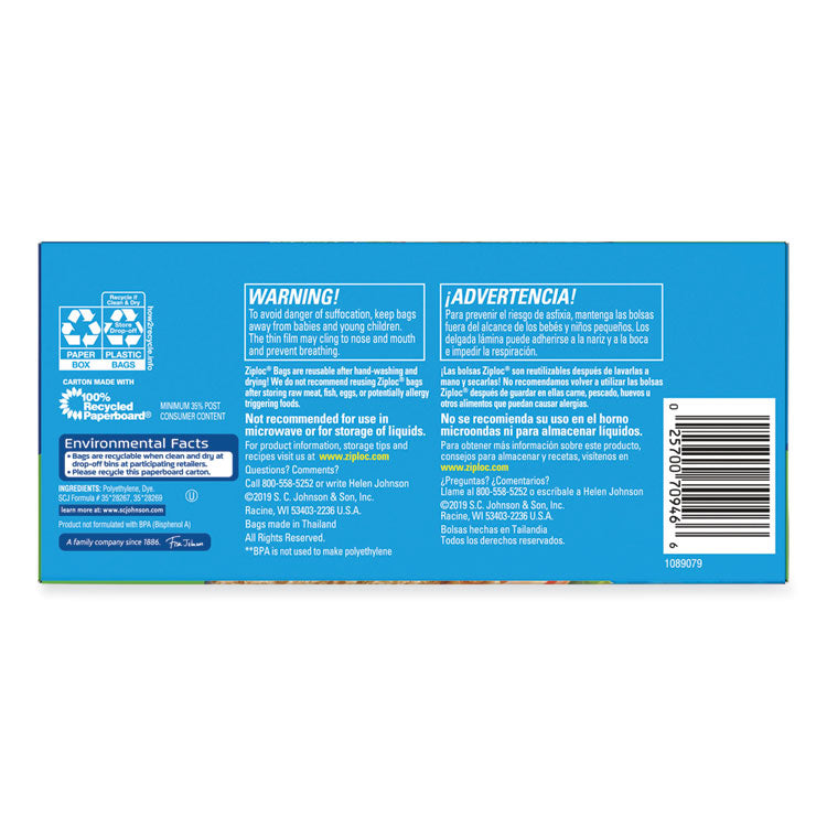 Sandwich Seal Top Bags, 6.5" x 5.88", Clear, 280/Box