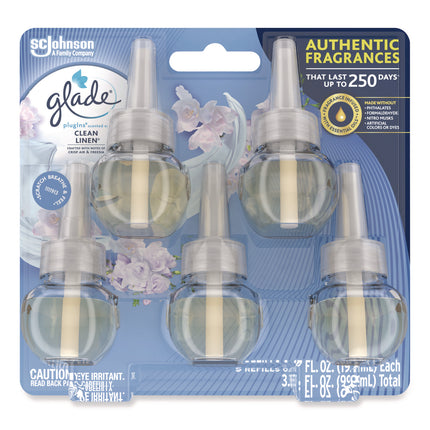 Plugins Scented Oil Refill, Clean Linen, 0.67 oz, 5/Pack