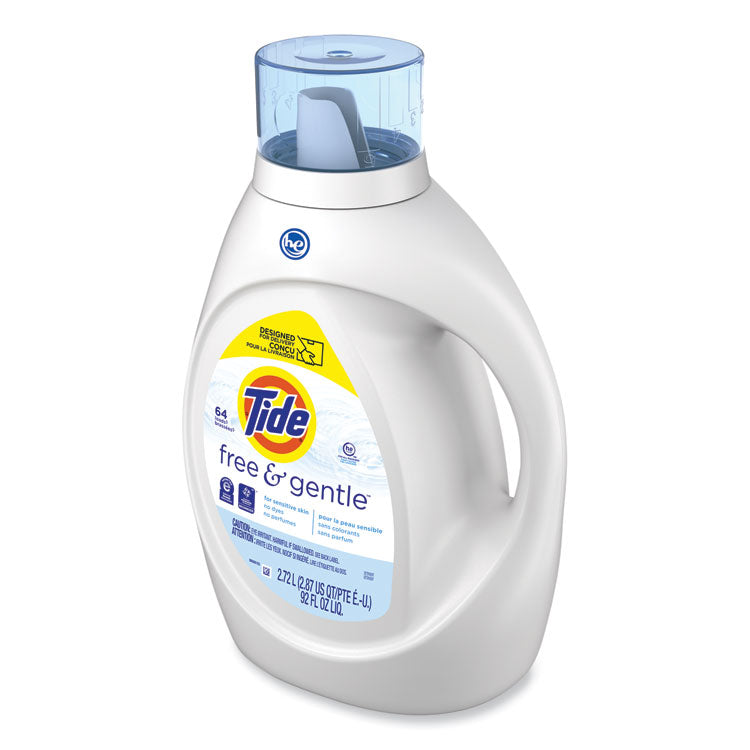 Free and Gentle Liquid Laundry Detergent, HE Compatible, Unscented, 92 oz Bottle