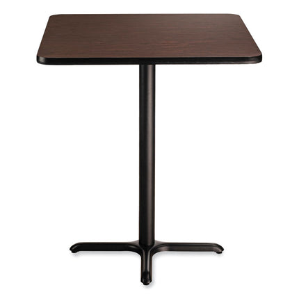 Cafe Table, 36w x 36d x 42h, Square Top/X-Base, Mahogany Top, Black Base