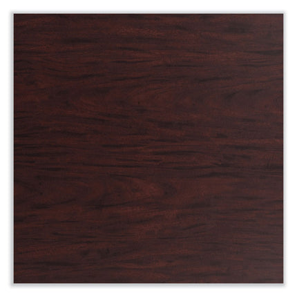 Cafe Table, 36w x 36d x 30h, Square Top/Round Base, Mahogany Top, Black Base