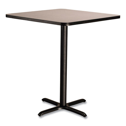 Cafe Table, 36w x 36d x 42h, Square Top/X-Base, Gray Nebula Top, Black Base