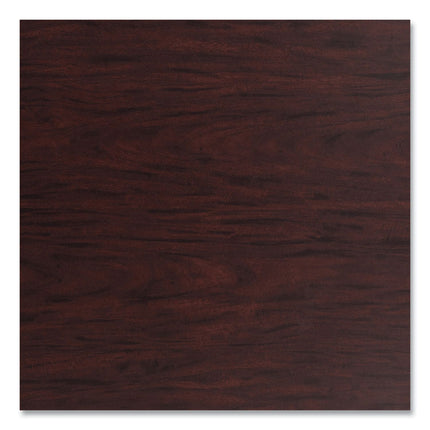 Cafe Table, 36w x 36d x 42h, Square Top/Round Base, Mahogany Top, Gray Base