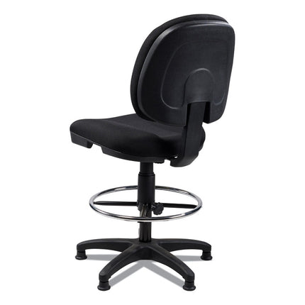 Comfort Task Stool, Supports Up to 300 lb, 24.5" to 34.5" Seat Height, Black Seat, Black Back, Black Base