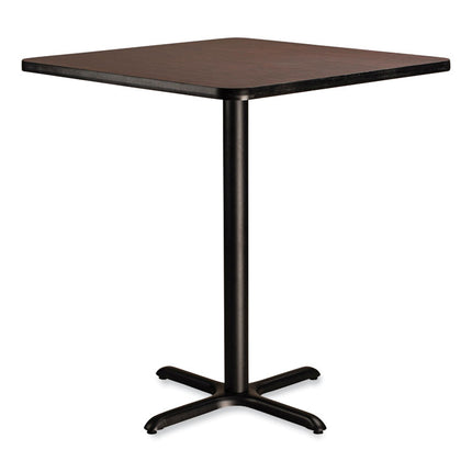 Cafe Table, 36w x 36d x 42h, Square Top/X-Base, Mahogany Top, Black Base
