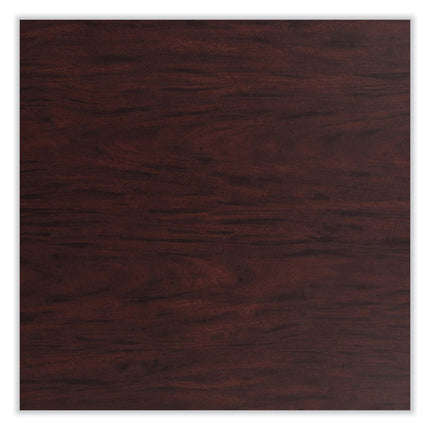 Cafe Table, 36w x 36d x 36h, Square Top/Round Base, Mahogany Top, Gray Base