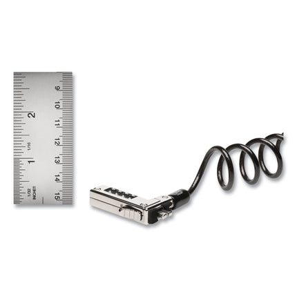 Slim Portable Combination Lock for Standard Slot, 6 ft Carbon Steel Cable, Black/Silver