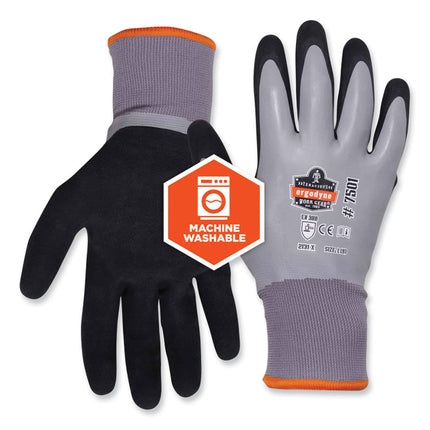 ProFlex 7501 Coated Waterproof Winter Gloves, Gray, Small, Pair