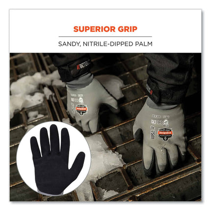 ProFlex 7501 Coated Waterproof Winter Gloves, Gray, Small, Pair