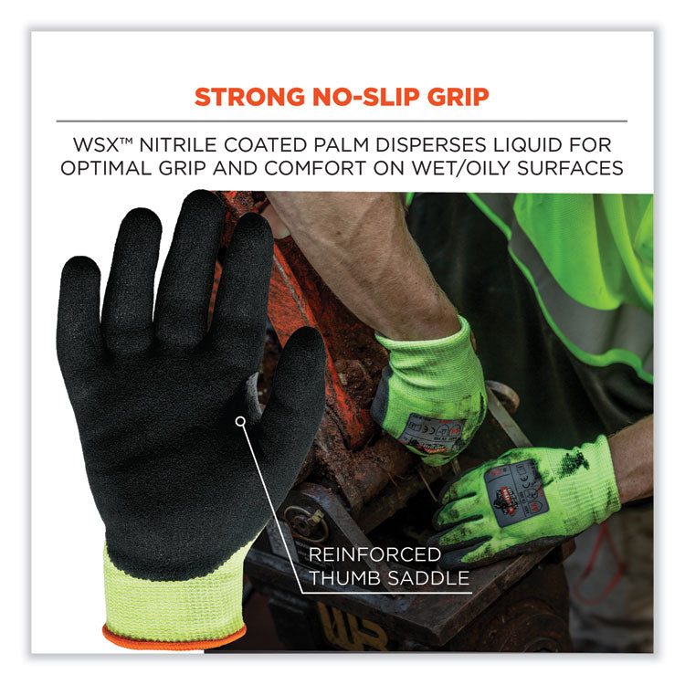 ProFlex 7041-CASE ANSI A4 Nitrile Coated CR Gloves, Lime, Small, 144 Pairs/Carton