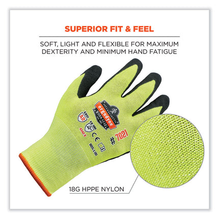 ProFlex 7021-CASE Hi-Vis Nitrile Coated CR Gloves, Lime, X-Large, 144 Pairs/Carton