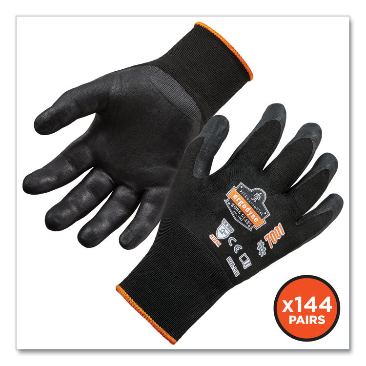 ProFlex 7001-CASE Nitrile Coated Gloves, Black, 2X-Large, 144 Pairs/Carton