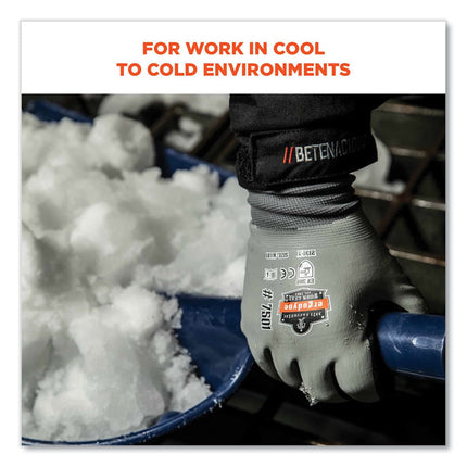 ProFlex 7501-CASE Coated Waterproof Winter Gloves, Gray, 2X-Large, 144 Pairs/Carton