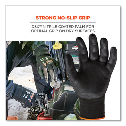 ProFlex 7001-CASE Nitrile Coated Gloves, Black, Small, 144 Pairs/Carton