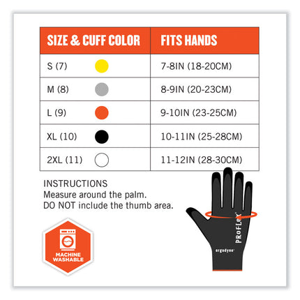 ProFlex 7001-CASE Nitrile Coated Gloves, Black, Small, 144 Pairs/Carton