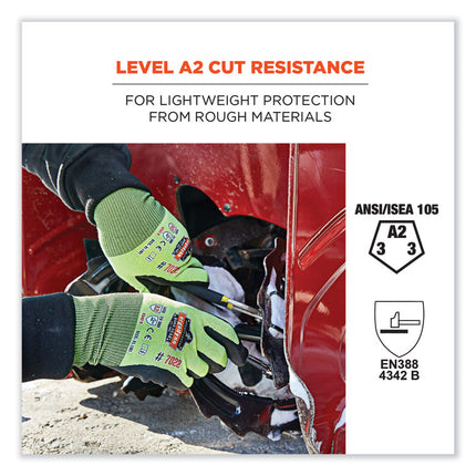 ProFlex 7022 ANSI A2 Coated CR Gloves DSX, Lime, Small, Pair