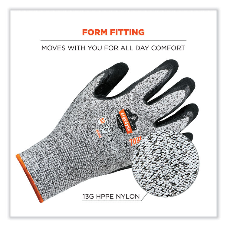 ProFlex 7031-CASE ANSI A3 Nitrile-Coated CR Gloves, Gray, X-Large, 144 Pairs/Carton