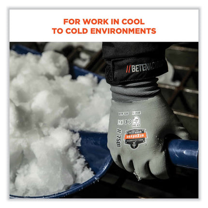 ProFlex 7501-CASE Coated Waterproof Winter Gloves, Gray, X-Large, 144 Pairs/Carton