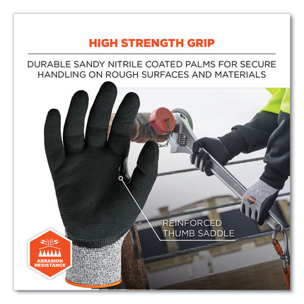 ProFlex 7031-CASE ANSI A3 Nitrile-Coated CR Gloves, Gray, Medium, 144 Pairs/Carton