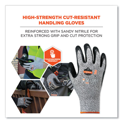ProFlex 7031-CASE ANSI A3 Nitrile-Coated CR Gloves, Gray, Medium, 144 Pairs/Carton