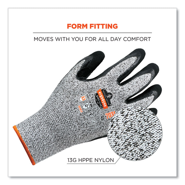 ProFlex 7031 ANSI A3 Nitrile-Coated CR Gloves, Gray, Medium, Pair