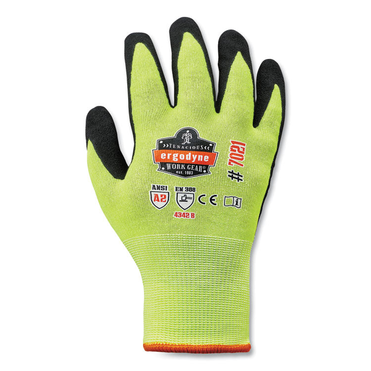 ProFlex 7021 Hi-Vis Nitrile-Coated CR Gloves, Lime, X-Large, Pair