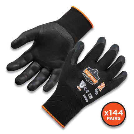ProFlex 7001-CASE Nitrile Coated Gloves, Black, Medium, 144 Pairs/Carton