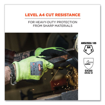 ProFlex 7041 ANSI A4 Nitrile-Coated CR Gloves, Lime, Small, Pair