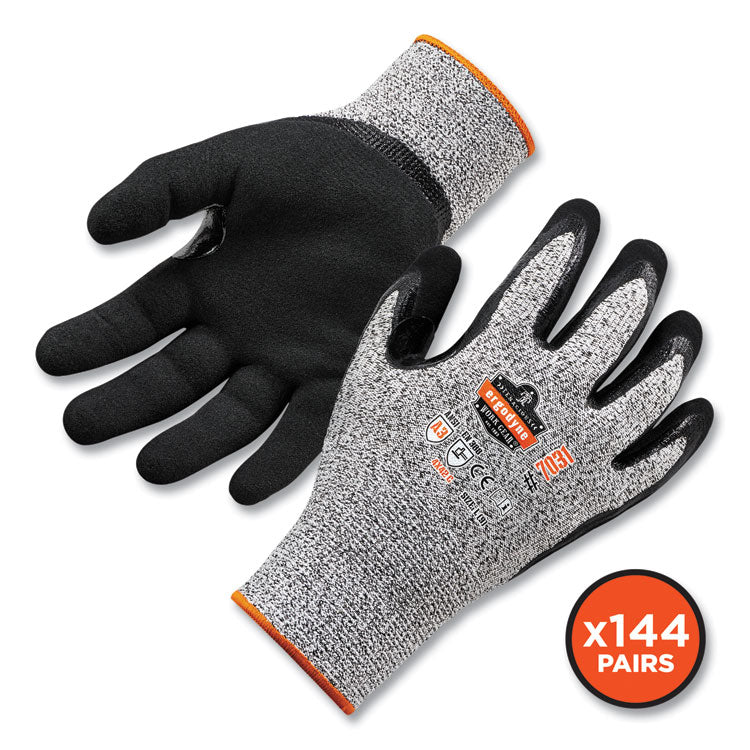 ProFlex 7031-CASE ANSI A3 Nitrile-Coated CR Gloves, Gray, Medium, 144 Pairs/Carton