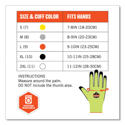 ProFlex 7021-CASE Hi-Vis Nitrile Coated CR Gloves, Lime, Medium, 144 Pairs/Carton