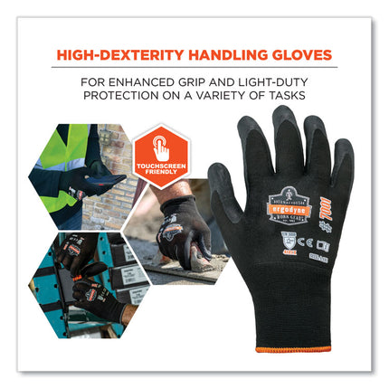ProFlex 7001-CASE Nitrile Coated Gloves, Black, Medium, 144 Pairs/Carton