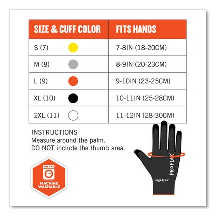 ProFlex 7001-CASE Nitrile Coated Gloves, Black, 2X-Large, 144 Pairs/Carton