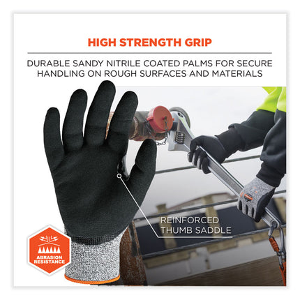 ProFlex 7031 ANSI A3 Nitrile-Coated CR Gloves, Gray, 2X-Large, Pair
