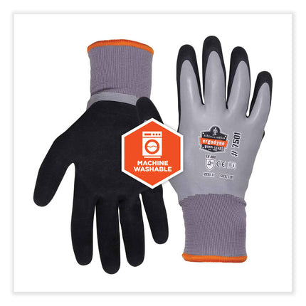 ProFlex 7501-CASE Coated Waterproof Winter Gloves, Gray, Small, 144 Pairs/Carton