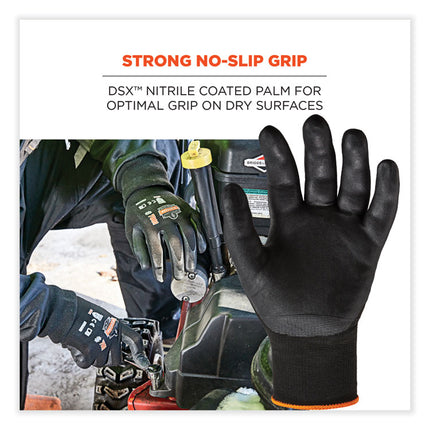 ProFlex 7001-CASE Nitrile Coated Gloves, Black, 2X-Large, 144 Pairs/Carton