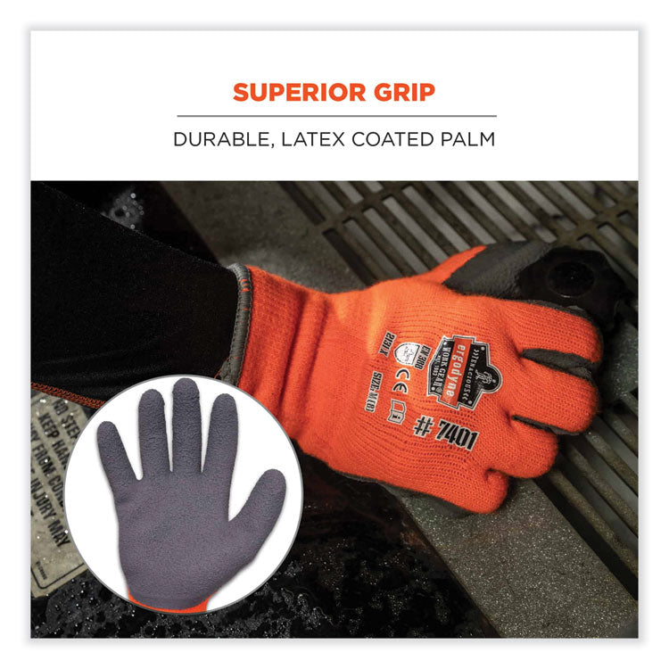 ProFlex 7401-CASE Coated Lightweight Winter Gloves, Orange, Medium, 144 Pairs/Carton