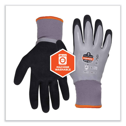 ProFlex 7501-CASE Coated Waterproof Winter Gloves, Gray, Large, 144 Pairs/Carton
