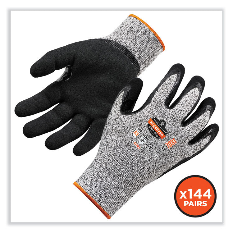 ProFlex 7031-CASE ANSI A3 Nitrile-Coated CR Gloves, Gray, Small, 144 Pairs/Carton
