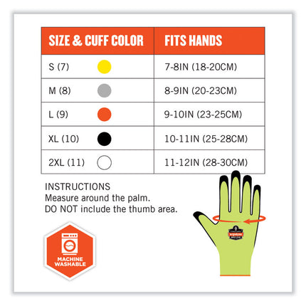 ProFlex 7021 Hi-Vis Nitrile-Coated CR Gloves, Lime, Small, Pair