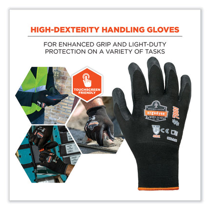 ProFlex 7001-CASE Nitrile Coated Gloves, Black, X-Large, 144 Pairs/Carton