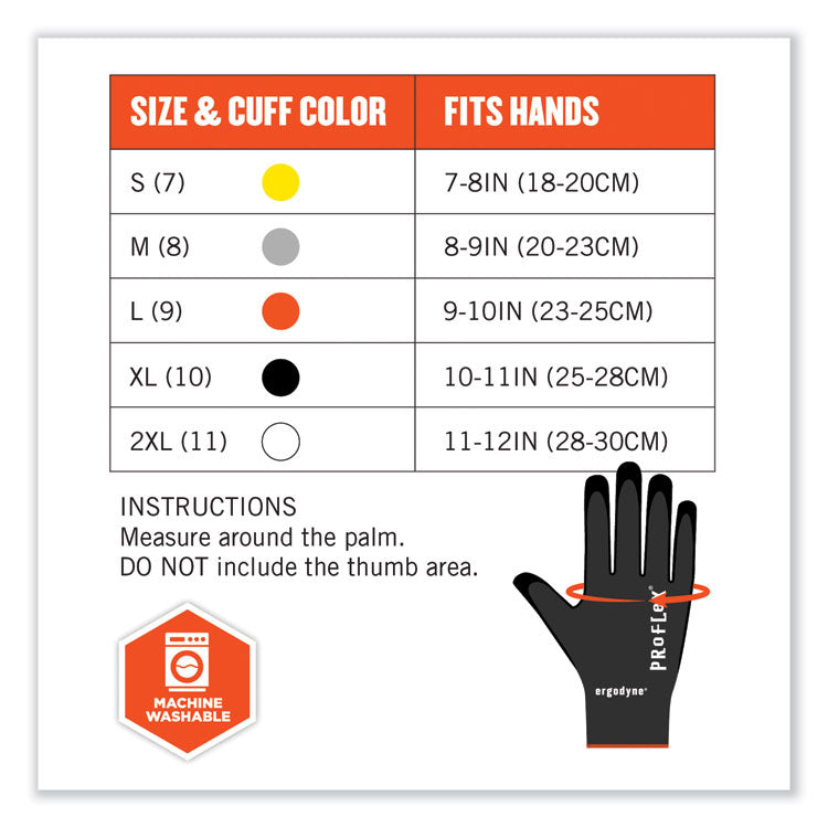 ProFlex 7001 Nitrile-Coated Gloves, Black, Small, Pair