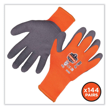ProFlex 7401-CASE Coated Lightweight Winter Gloves, Orange, Medium, 144 Pairs/Carton