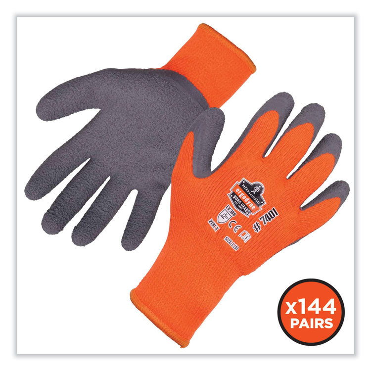 ProFlex 7401-CASE Coated Lightweight Winter Gloves, Orange, Medium, 144 Pairs/Carton
